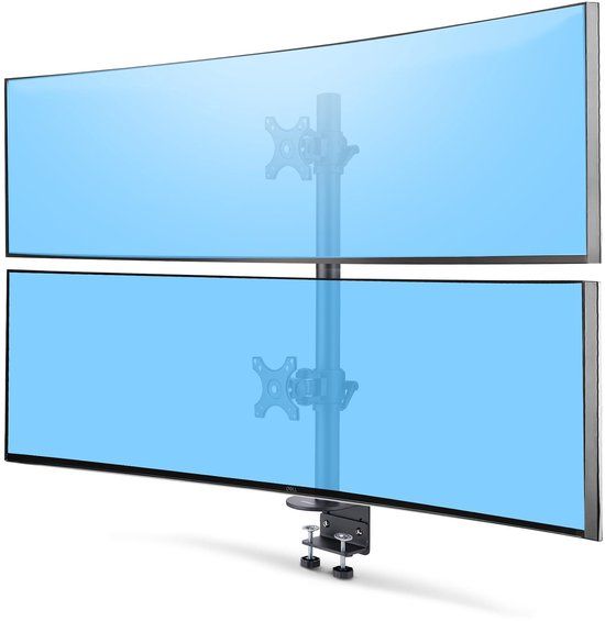 StarTech.com Monitorstandaard voor Twee Verticaal Gestapelde Schermen, Dual 49", Max 32kg, C-Klem, Quick-Release VESA Systeem