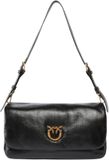 Pinko Click Soft Horizontal Handle C Schoudertas Leer Zwart