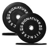 Signature Fitness 2 inch Olympische bumperplaat halterschijven met stalen naaf, 22,7 kg set, 2x 4,5 kg, 2x 6,8 kg