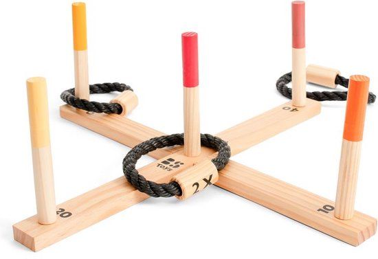 BS Toys Ringwerpen - Houten Werpspel voor Kinderen - Buitenspeelgoed