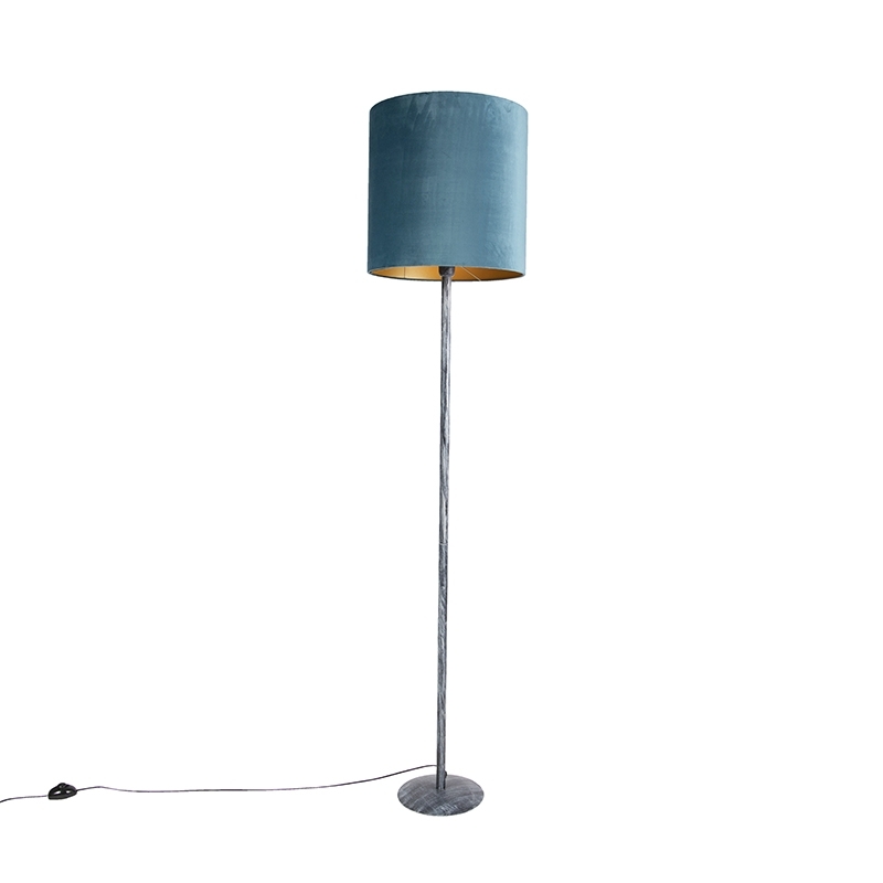 QAZQA Vloerlamp 1 lichts H 1790 mm Blauw