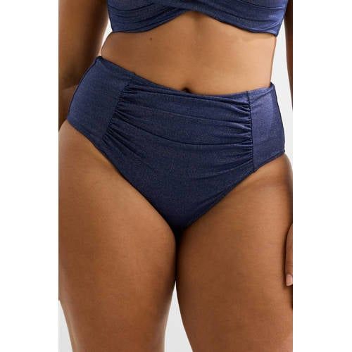 BEACHWAVE Curve high waist bikinibroekje met lurex donkerblauw