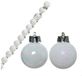 Decoris Mini kerstballen - 14x st - parelmoer wit - D3 cm - kunststof