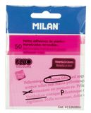 Milan 411260850 Zelfklevend Notitiepapier Vierkant Roze, Transparant 50 vel