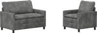 vidaXL Bankstel 2 zit Lichtgrijs Polyester