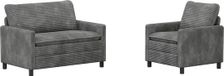 vidaXL Bankstel 2 zit Lichtgrijs Polyester