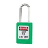 Master Lock Thermoplastisch Zenex-veiligheidshangslot in groen, 35 mm breed met 38 mm hoge beugel van roestvrij staal, met sleutelhouder