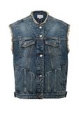 QS s.Oliver QS Indoor-Weste blauw katoen XL