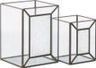 3198 Kaarshouder Kristal Gouden Metaal 22 x 22 x 29 cm (2 Stuks)
