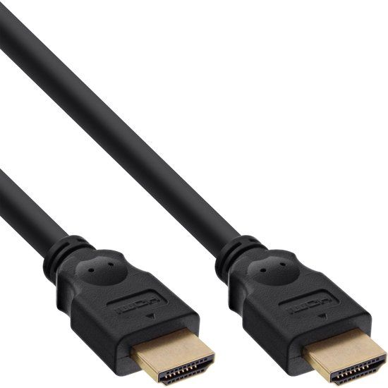 InLine HDMI kabel, HDMI high speed, male /male, vergulde contacten, zwart, 7,5m