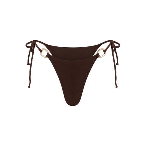 The Lola Club Josey bruin high leg strik bikinibroekje