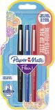 Paper Mate Flair-viltstiften | Medium punt (0,7 mm) | Zwarte, blauwe en rode inkt | 3 stuks
