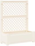 vidaXL Grote plantenbak met trellis PP Wit