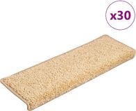 vidaXL - Tapis d'escalier - 30 pièces - 65x21x4 cm - Crème - Rectangulaire