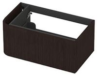INK - Links Afgeronde Onderkast Fineer 1 Lade Softclose met Gefreesd Front Tbv Grepen - 800x450x350 Mm - Dark Veneer