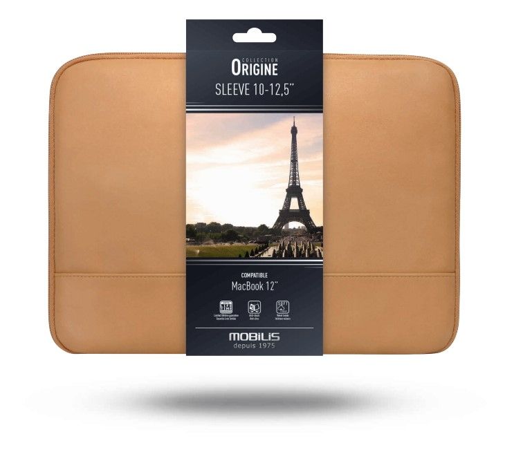Mobilis 12.5" Laptop Sleeve - Faux Leather - Tan