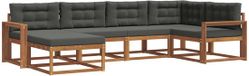 vidaXL - Ensemble de salon d'angle - 6 places assises - Acacia - Naturel et anthracite