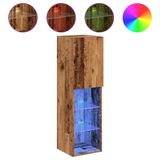 vidaXL Tv-meubel met LED-verlichting 30,5x30x102 cm oud houtkleurig