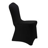 WELMATCH Zwarte Spandex stoelhoezen bruiloft universeel - 10 stuks