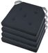 Stof Textile stoelkussen DUO - 4x - antraciet - 38 x 38 x 4 cm