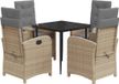 vidaXL Ensemble de jardin 5 pièces avec coussins, polyrotin, beige