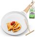 NutriChef Crêpepan 28 cm – Inductie Anti-aanbak Pannenkoekenpan - Met houten spreider - Marmeren coating