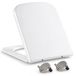 Mass Dynamic Vierkante toiletbril - met softclose en snelsluiting voor eenvoudige reiniging, universele toiletbril voor vierkante toiletpannen, bovenbevestiging, eenvoudige installatie (40,0 cm L x 36