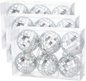 Cepewa boules de Noël disco - 18x pièces - argent - D5 cm - verre - miroir