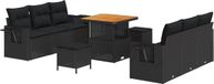 vidaXL Tuinbank Set Zwart Poly Rattan