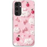 Maniacase Coque Pour Samsung Galaxy S25 FE Texture cerise nuage noeud rose