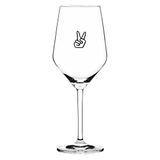 Sand & Soda 9500008 Modern wijnglas met trendy motief Peace, geschenkdoos, Made in Germany