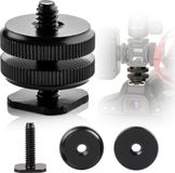 MOJOGEAR Cold Shoe-adapter voor Cold Shoe-mount - 1/4 inch schroef voor camera-accessoires - Metaal - Zwart