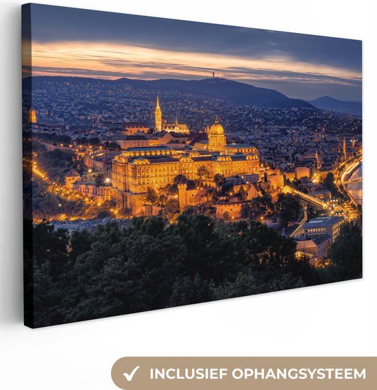 OneMillionCanvasses Canvas schilderij - Boedapest Skyline - 140x90 cm