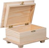Rayher hobby materialen kistje/box - hout - met sluiting en deksel - 19 x 10 x 13 cm - opbergen