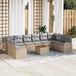 Maison Exclusive - Ensemble de canapé de jardin 11 pcs Beige Poly rotin