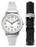 Timex Easy Reader Montre femme, 25 mm, bracelet extensible et bracelet en cuir, coffret cadeau, TWG025200