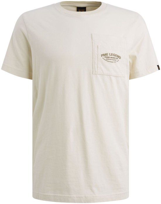 PME Legend T-shirt 3XL Beige Katoen Ronde hals Korte mouw Regular Fit Effen Casual