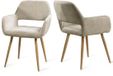 MEUBLE COSY Eetkamerstoelen - Set van 2 Naturel microfiber Metalen Poten- Beige