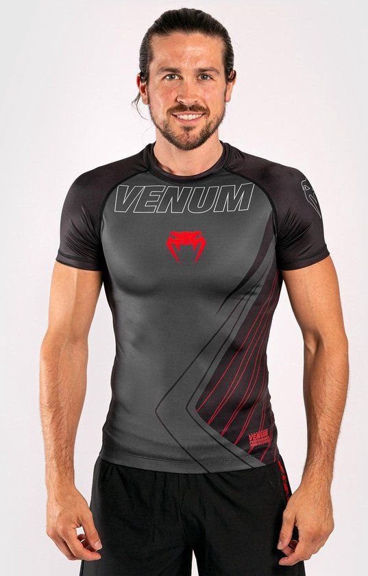 Venum Contender 5.0 Rashguard - Zwart/Rood - Heren - Maat XXL