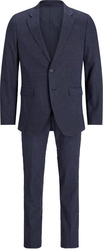 JACK & JONES JPRRIVIERA Linen Suit Slim Fit Men's Suit - Size 56 - Dark Navy
