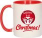 Bellatio Decorations Koffiemok - Rendieren - 300 ml - Keramiek - Rood