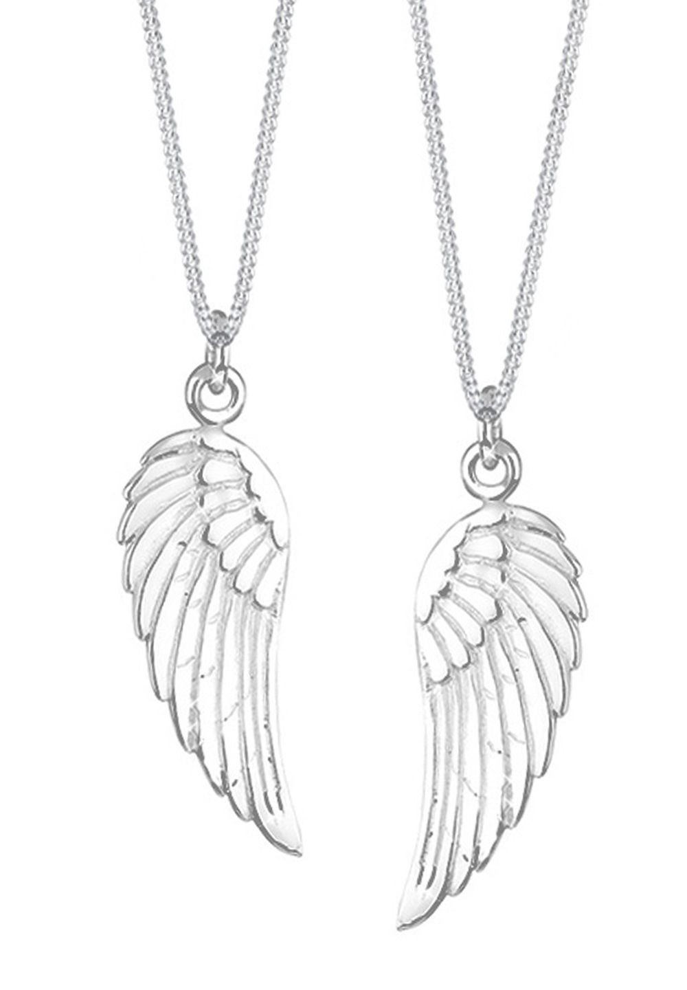 Elli Sieraden Set - Partner Ketting met Vleugels - 925 Sterling Zilver