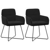 vidaXL Eettafelstoelen 2 pcs fluweel Zwart 59 x 56,5 x 86 cm