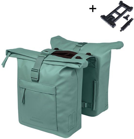 Basil Brooklyn Dubbele fietstas - 41 Liter - Groen