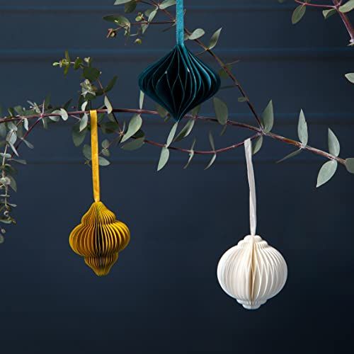Talking Tables Papieren honingraat kerstboomdecoraties - 3 hangende kerstballen