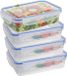 Excellent Houseware Vershoudbakje - 4x - 1400 ml - transparant - kunststof - 23 x 16 x 6,5 cm - Luchtdicht afgesloten