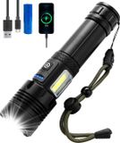 Exortus Oplaadbare LED Zaklamp - 5000 Lumen - Duurzaam en Waterdicht - 26650 Batterij - COB Verlichting