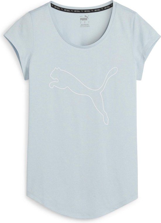 PUMA PERFORMANCE HEATHER CAT TEE W Dames Sportshirt - Turquoise Surf Heather - XS