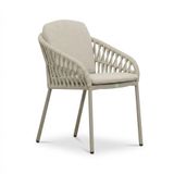 LUX outdoor living Mykonos Mykonos dining tuinstoel | touw + aluminium | beige
