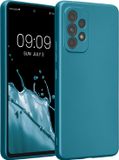 kwmobile metallic telefoonhoesje van TPU - geschikt voor Samsung Galaxy A53 5G - Flexible case voor smartphone - In Metallic carabisch blauw